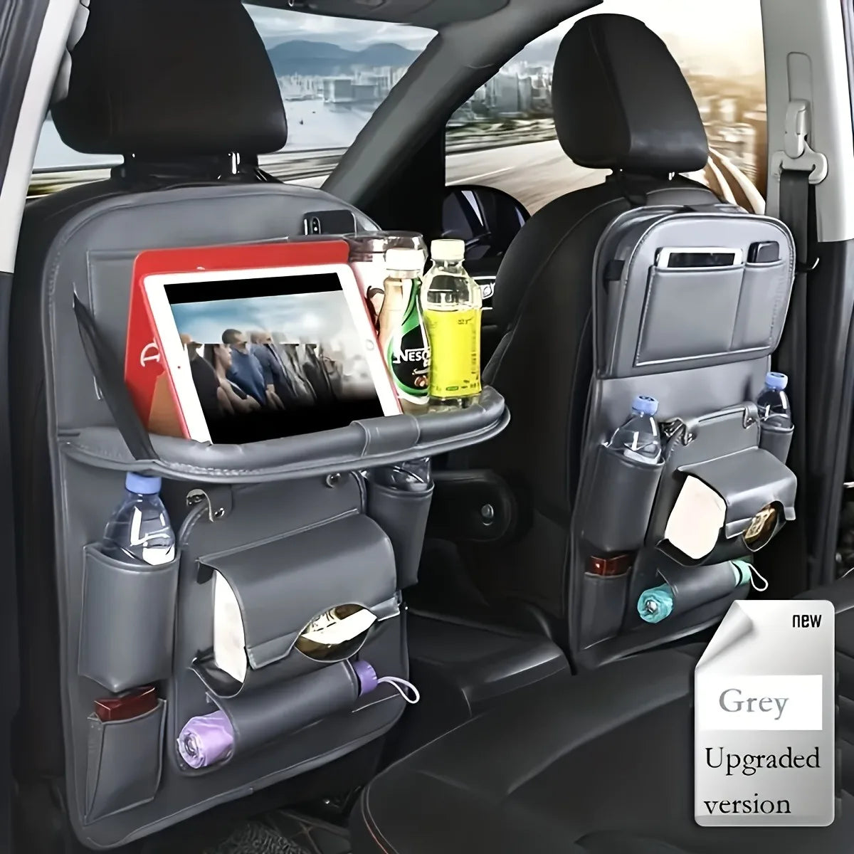 2025 New Car Seat back Storage Organizer Bag Universal PU Leather Multifunction Storage Box Stowing Tidying Pocket Auto Styling