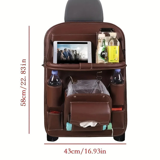 2025 New Car Seat back Storage Organizer Bag Universal PU Leather Multifunction Storage Box Stowing Tidying Pocket Auto Styling