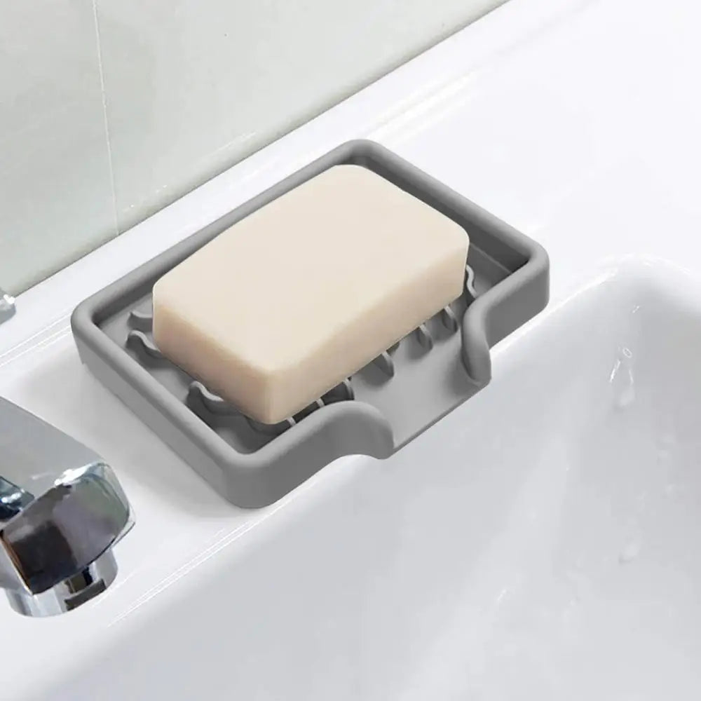 Sink Silicone Tray With drain Soap Sponge Storage Holder Countertop Sink Scrubber Brush Soap Storage Rack Kitchen Organizer