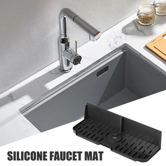 Sink Faucet Mat Splash Guard Sink Drip Catcher Tray Silicone Drying Soap Holder Guard For Kitchen Bathroom For An Organized