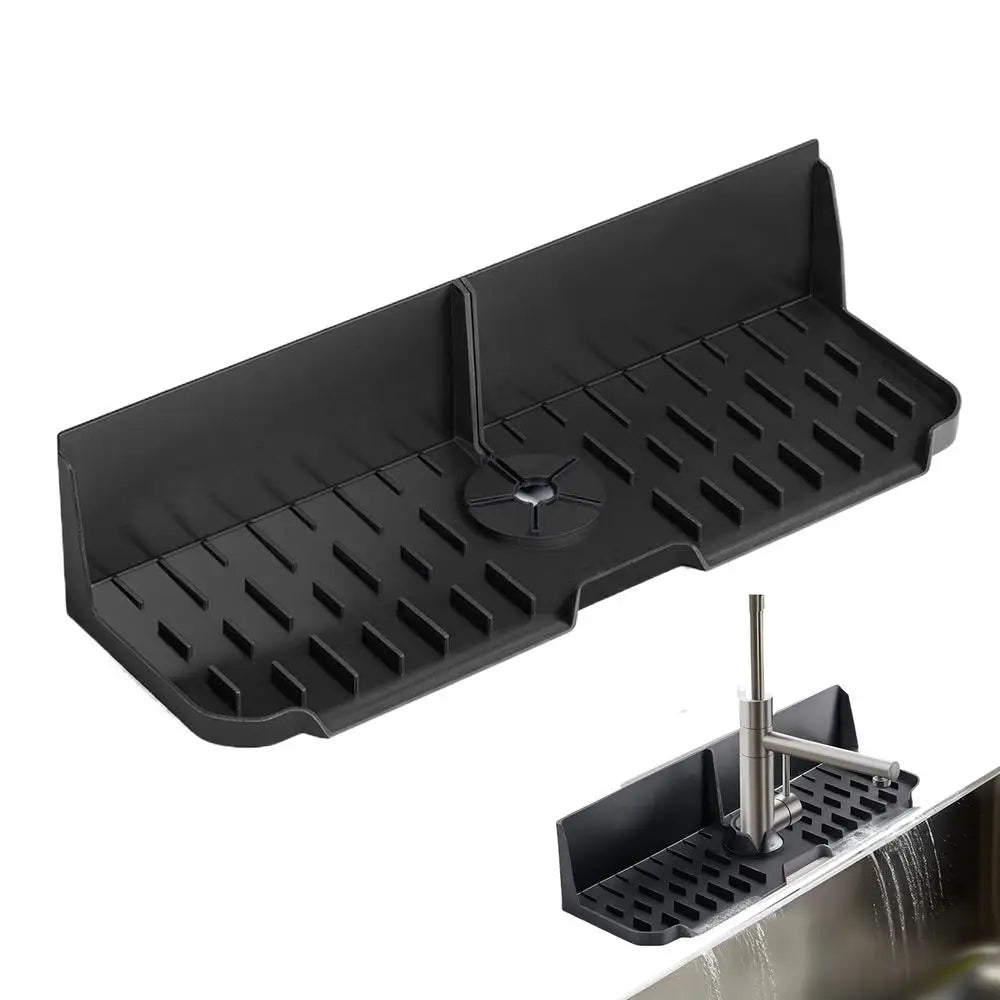 Sink Faucet Mat Splash Guard Sink Drip Catcher Tray Silicone Drying Soap Holder Guard For Kitchen Bathroom For An Organized