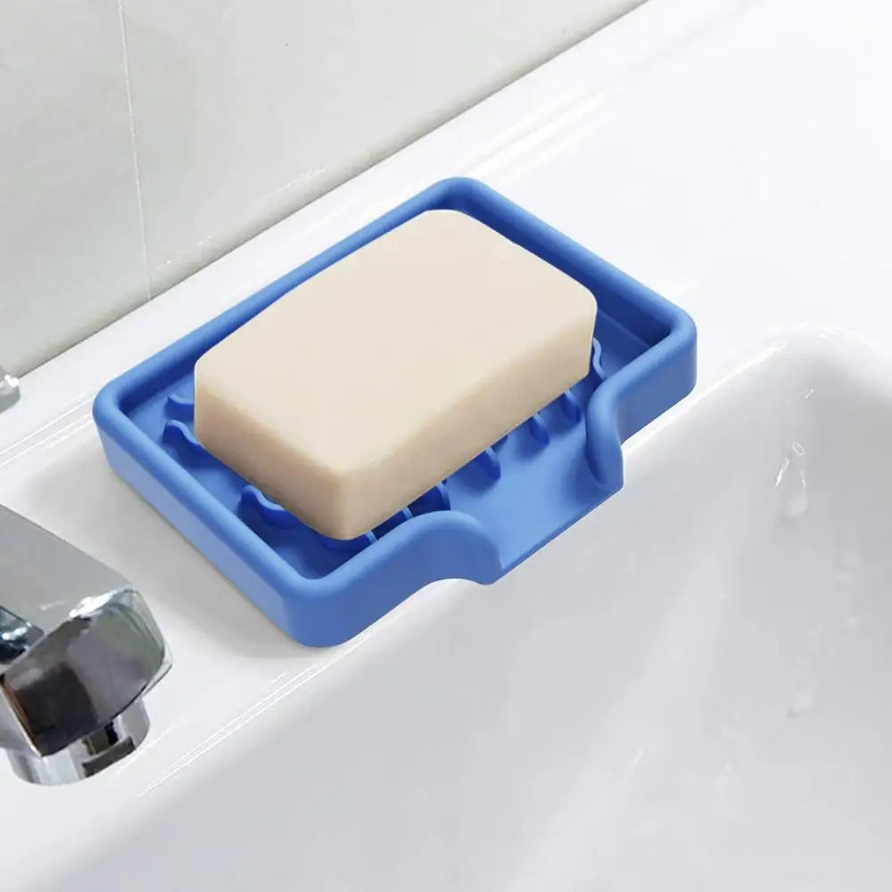 Sink Silicone Tray With drain Soap Sponge Storage Holder Countertop Sink Scrubber Brush Soap Storage Rack Kitchen Organizer
