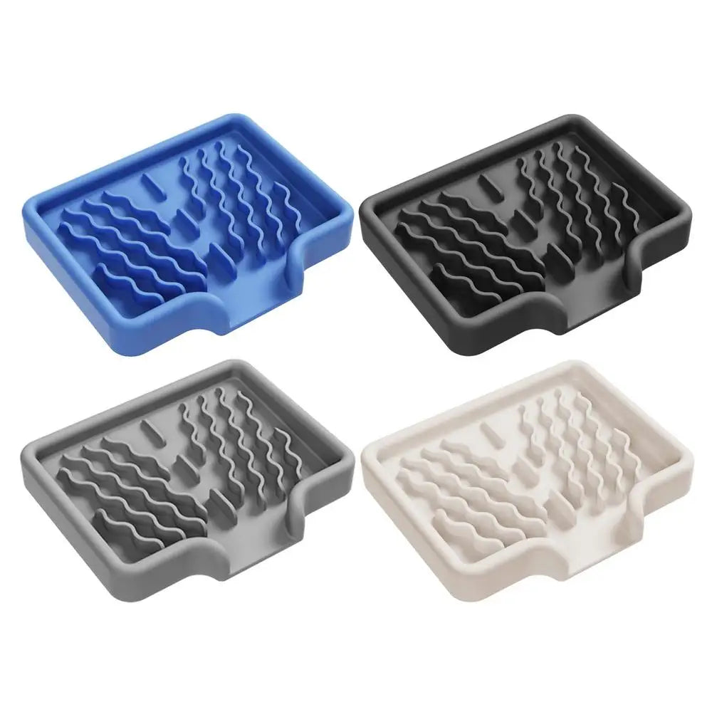 Sink Silicone Tray With drain Soap Sponge Storage Holder Countertop Sink Scrubber Brush Soap Storage Rack Kitchen Organizer
