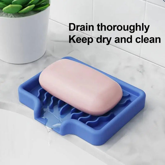 Sink Silicone Tray With drain Soap Sponge Storage Holder Countertop Sink Scrubber Brush Soap Storage Rack Kitchen Organizer