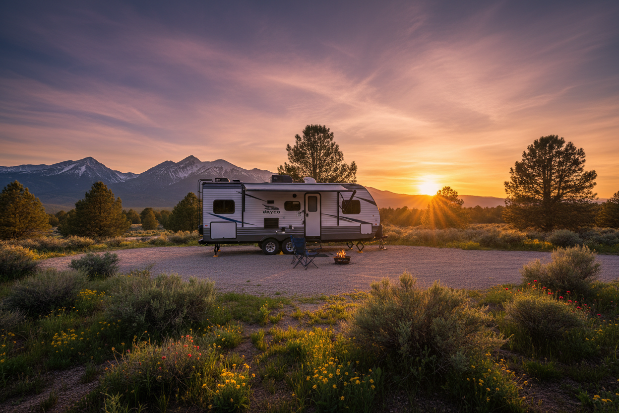 Jayco SLX 200MK at sunset